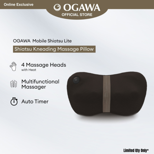 [Apply Code: 7TM12] OGAWA Mobile Shiatsu Lite Shiatsu Kneading Massage Pillow (Ashwood)*